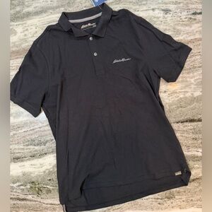 NWT Eddie Bauer Men’s Black Polo Shirt Size Large